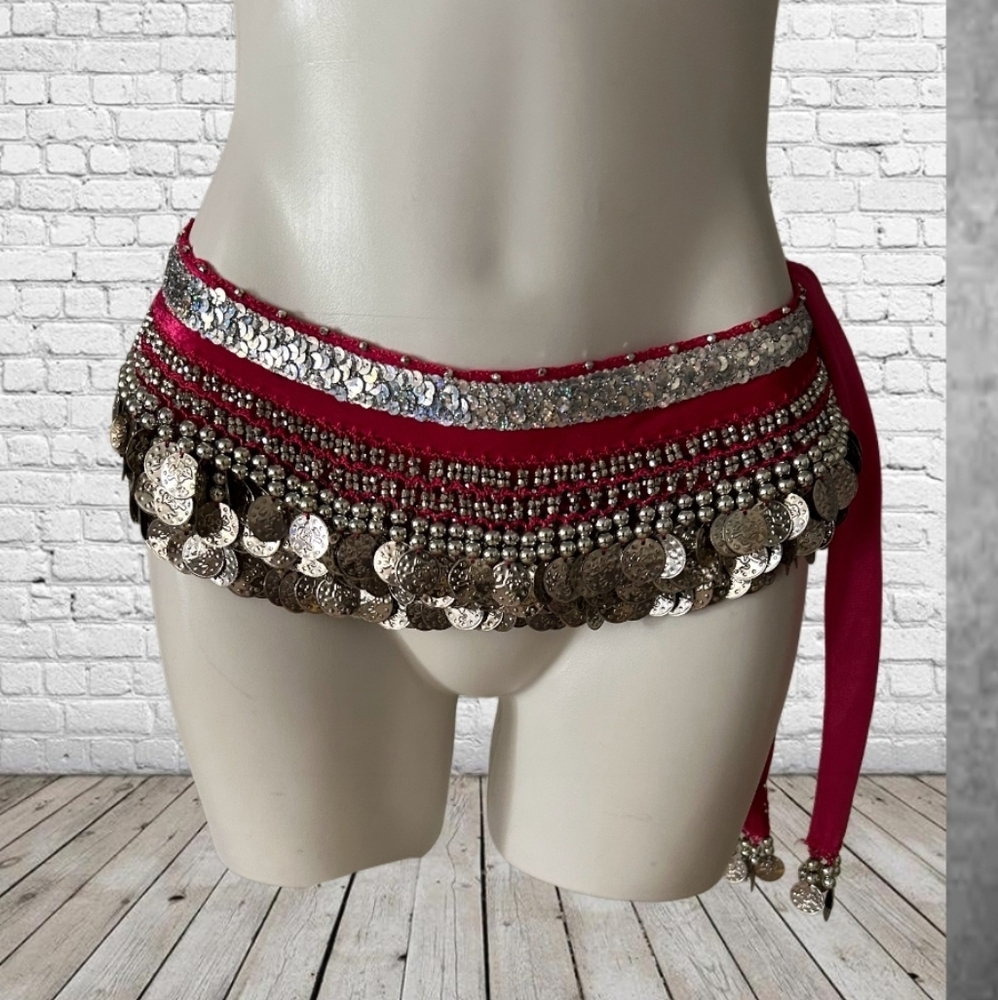 Women's Belly Dancing Belt Colorful Waist Chain Belly Dance Hip Scarf BelT